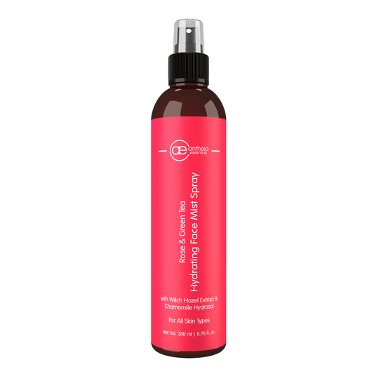 Antheia Essentials Rose & Green Tea Hydrating Face Mist Spray with Witch Hazel Extract & Chamomile Hydrosol | 200 ml